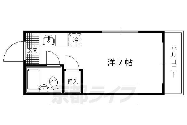 京都市北区紫竹下竹殿町のマンションの間取り