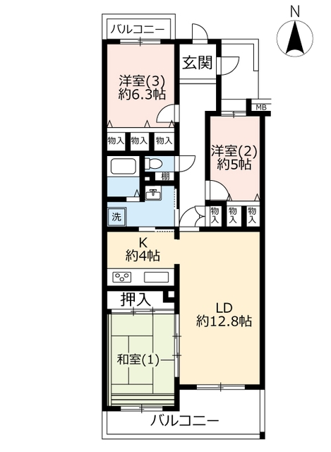 ＵＲ千葉ニュータウンプロムナード桜台１２番街の間取り