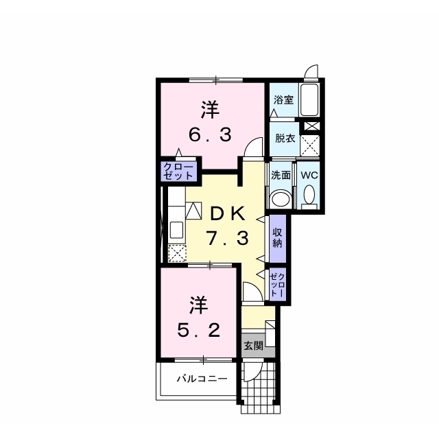 【上田市古安曽のアパートの間取り】