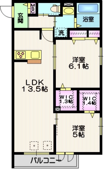 川崎市川崎区殿町のマンションの間取り