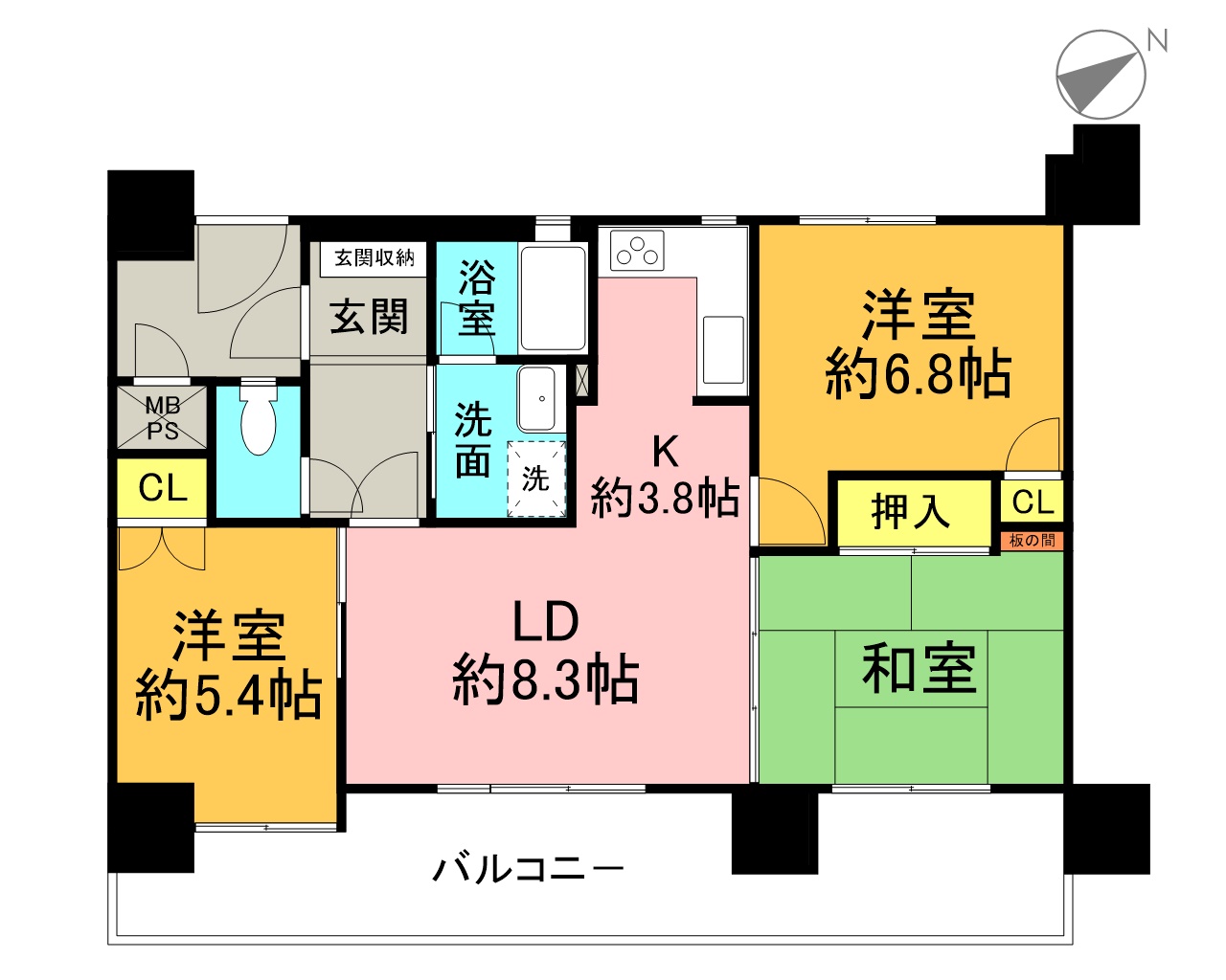 ライオンズマンション松山第二の間取り