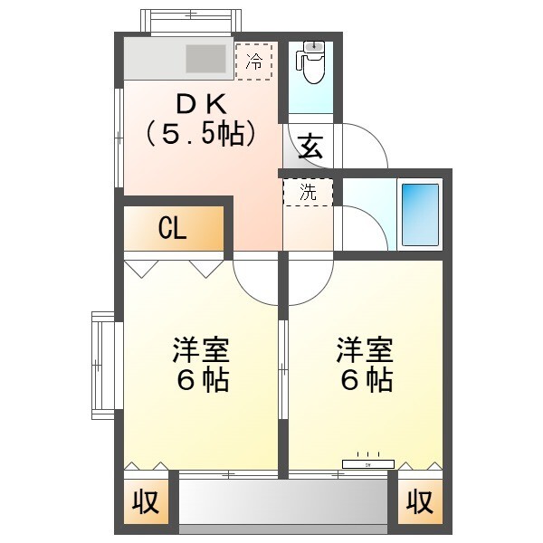 コーポエースI（ゼロ賃貸）の間取り