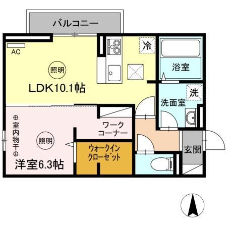 ナーブ屋島　Ａ棟の間取り