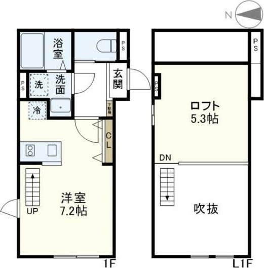 【横須賀市安浦町のアパートの間取り】