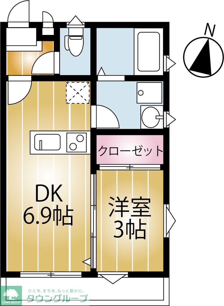 千葉市稲毛区轟町のアパートの間取り