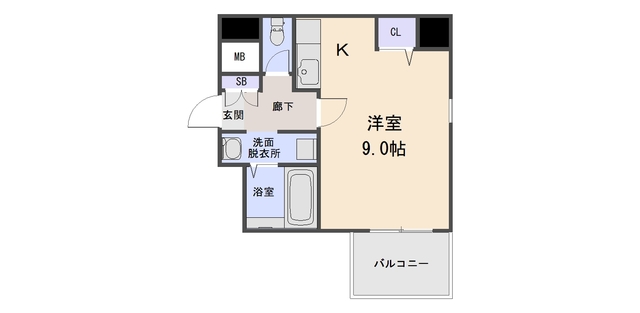 京都市下京区西七条比輪田町のマンションの間取り