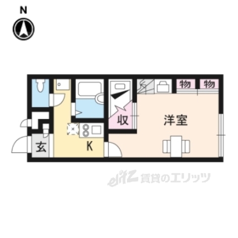 橿原市大垣町のアパートの間取り