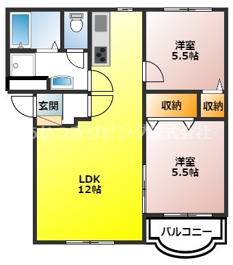 小山市美しが丘のマンションの間取り