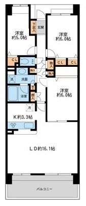 千葉市美浜区幸町のマンションの間取り