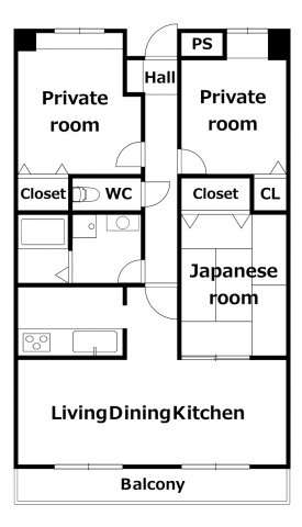 【徳島市南昭和町のマンションの間取り】