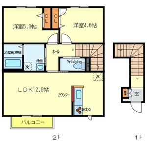 尼崎市額田のアパートの間取り