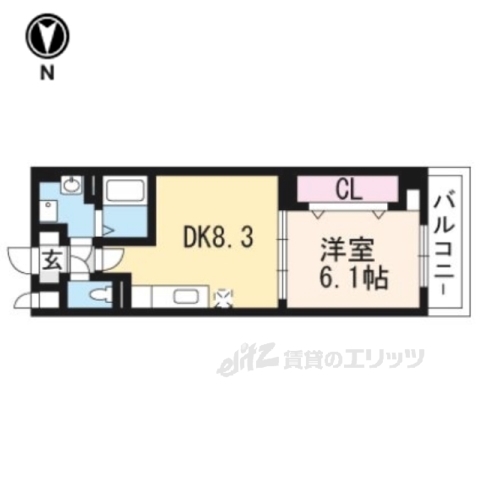 【京都市南区上鳥羽堀子町のマンションの間取り】