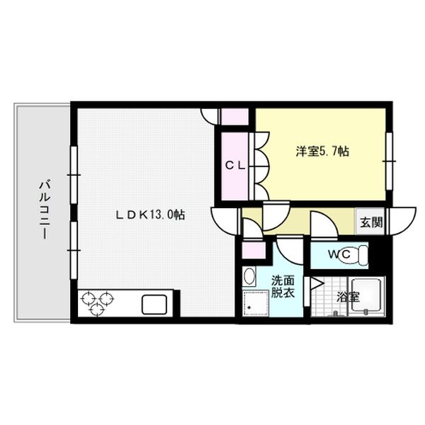 福岡市中央区薬院のマンションの間取り