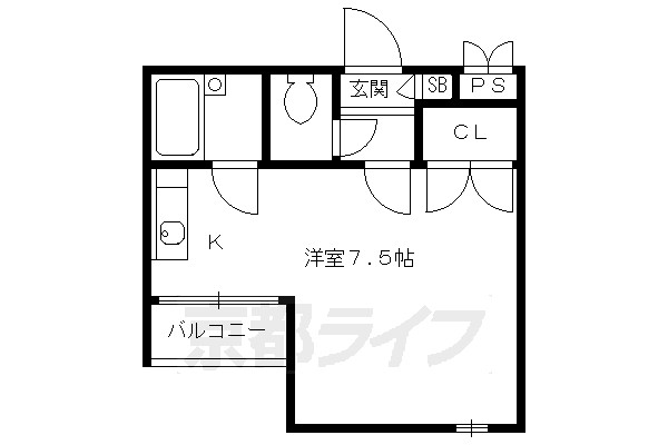 京都市伏見区西堺町のマンションの間取り