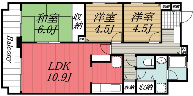 佐倉市宮前のマンションの間取り