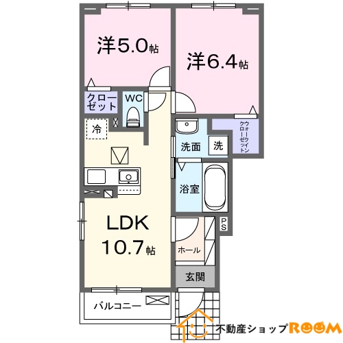 筑後市大字下北島のアパートの間取り