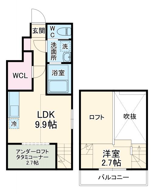 西尾市上道目記町のアパートの間取り