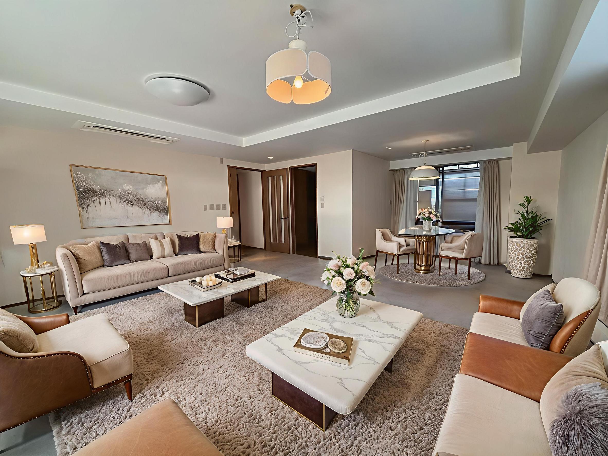 居室・リビング　CGでの参考写真。実際に家具はなく、賃料にも含まれていません