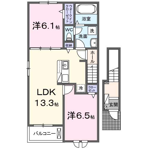 熊本電気鉄道 黒石駅 徒歩12分 2階建 築2年の間取り写真