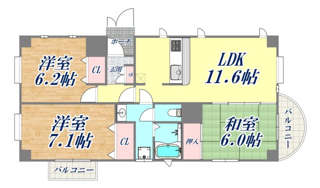 メゾン・ド・レーブ本山の間取り写真