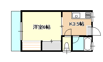 岡山市北区大和町のアパートの間取り