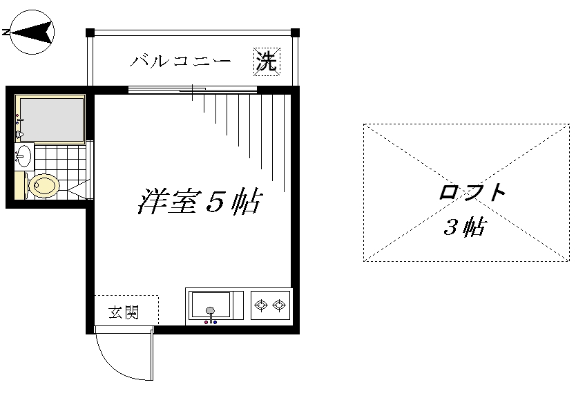 ＪＲ中央線 荻窪駅 徒歩17分 2階建 築35年の間取り写真