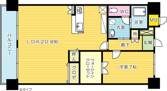 シャトレ大手町Ｓ棟の間取り