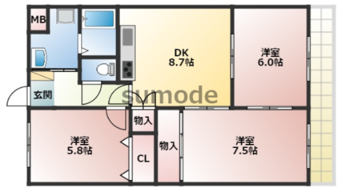 【アルバ摂津の間取り】