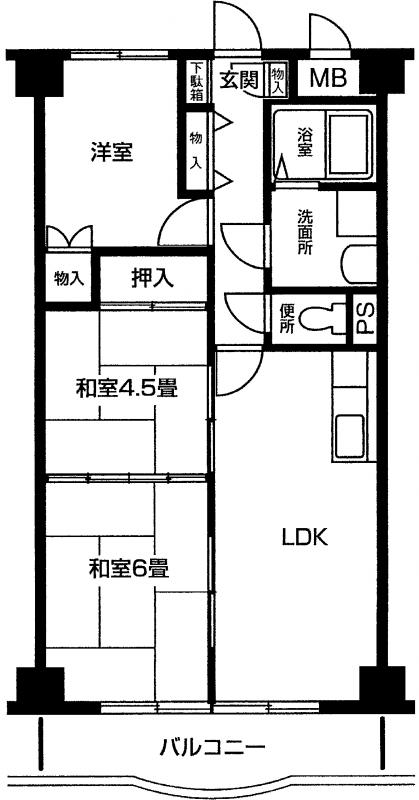 横浜市都筑区早渕のマンションの間取り