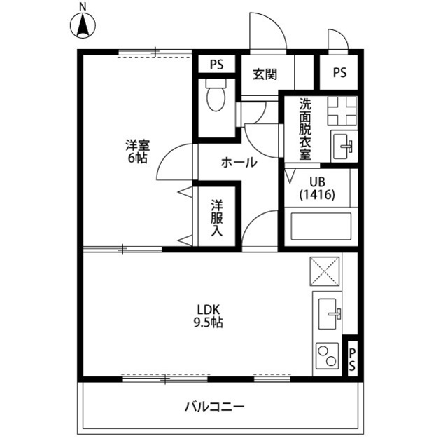 八尾市萱振町のアパートの間取り