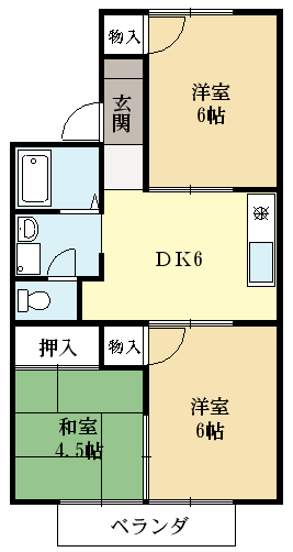 ヴィラ塚の木II号館の間取り