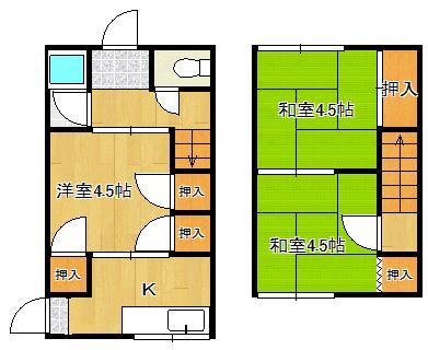 上香月３丁目アパートの間取り