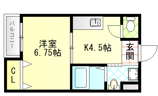 枚方市片鉾本町のマンションの間取り