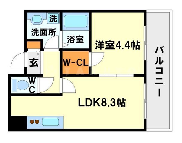 箕面市坊島のマンションの間取り