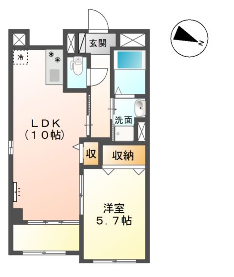 土岐市泉町久尻のマンションの間取り