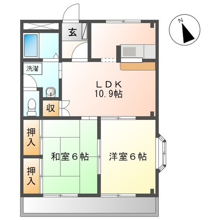 知立市南陽のアパートの間取り