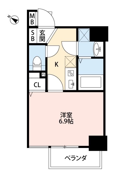 熊本市中央区本荘のマンションの間取り