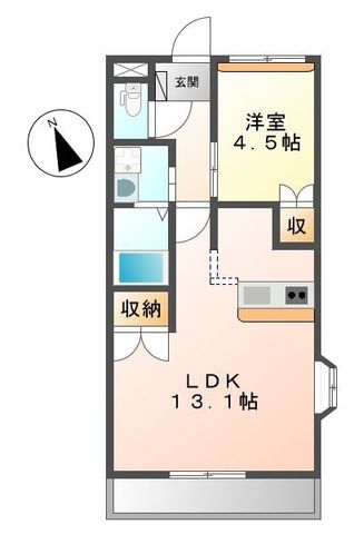 明石市沢野南町のアパートの間取り