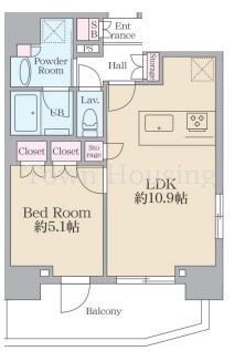 渋谷区千駄ヶ谷のマンションの間取り