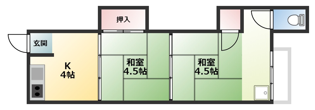 松原市上田のアパートの間取り