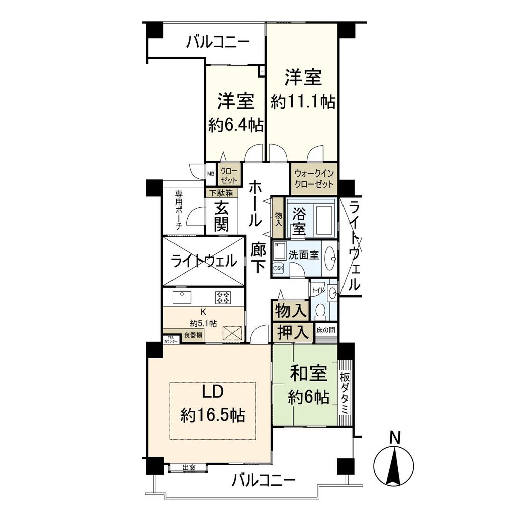 レールシティ甲子園口の間取り