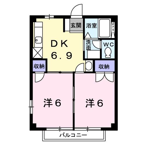 中間市中尾のアパートの間取り