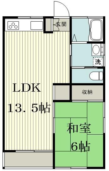 横浜市青葉区もえぎ野のアパートの間取り