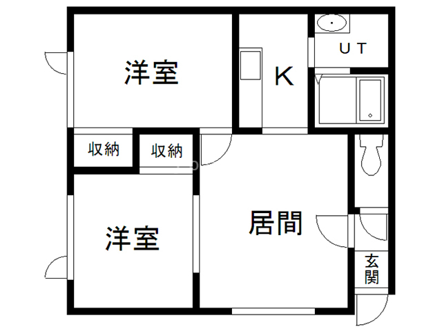 旭川市東六条のアパートの間取り