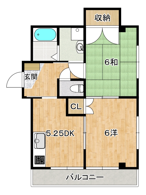 高知市中久万のマンションの間取り