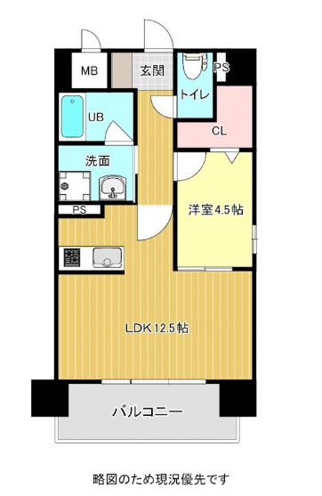 熊本市中央区上水前寺のマンションの間取り