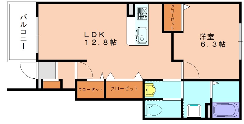 古賀市天神のアパートの間取り