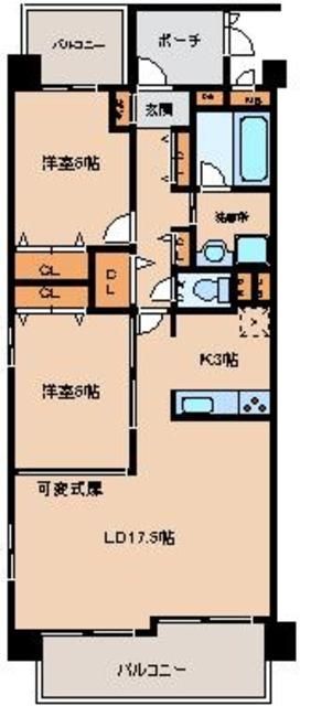 小平市小川町のマンションの間取り