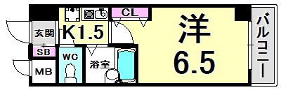 神戸市中央区磯辺通のマンションの間取り