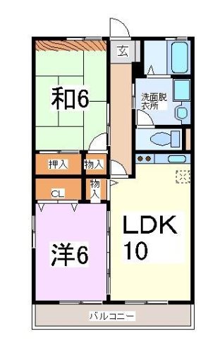 熊本市中央区出水のアパートの間取り